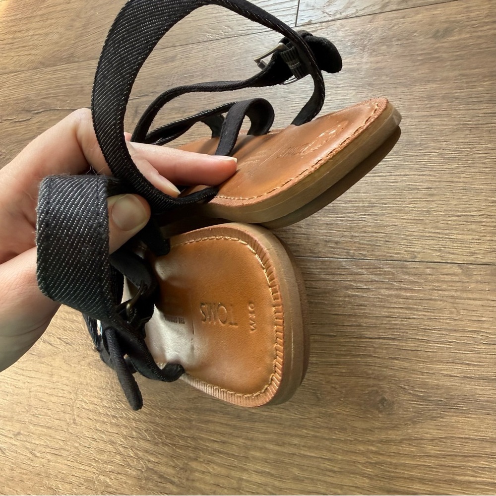 Toms Black and Grey Strappy Sandals - Picture 9 of 9
